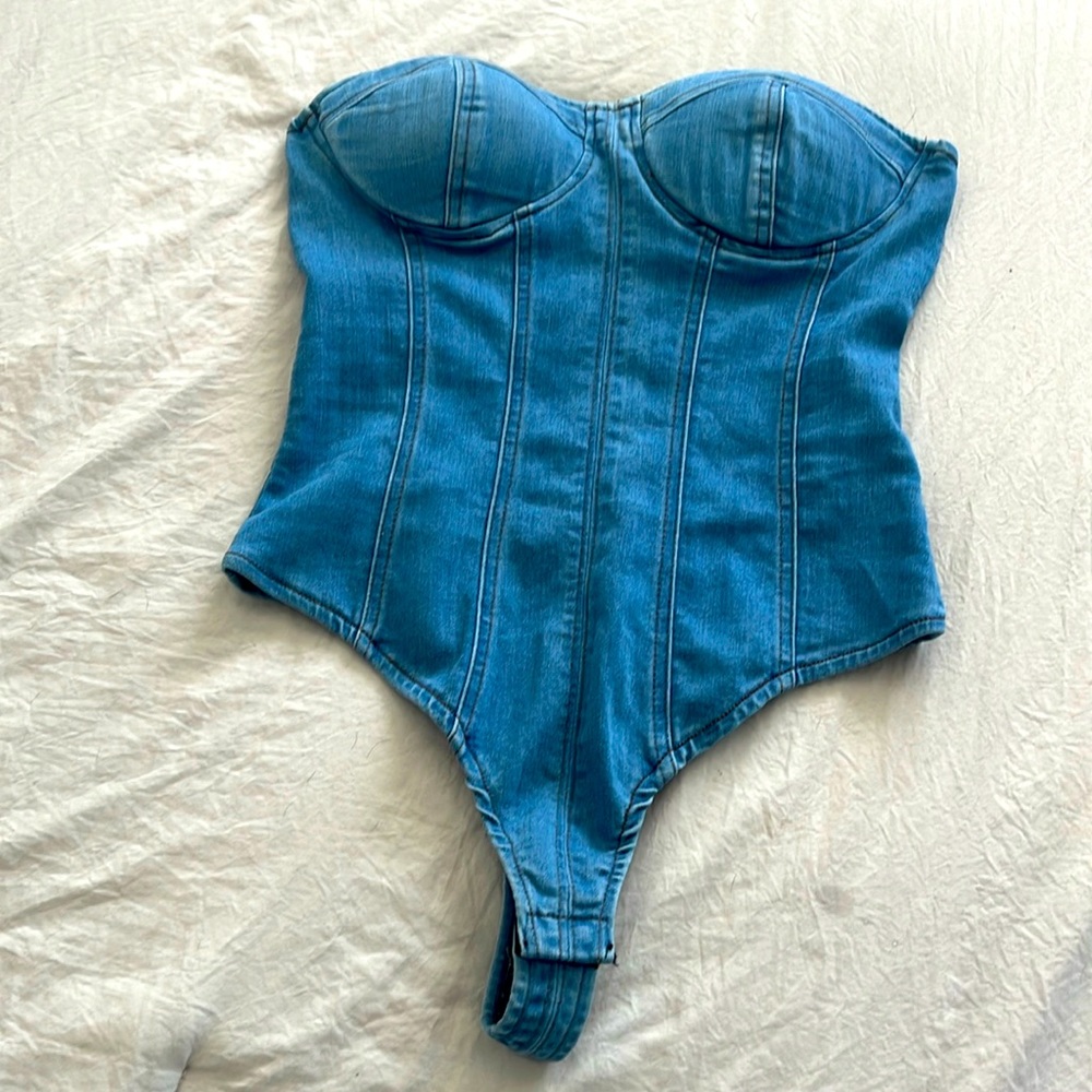 Denim Corset Bodysuit